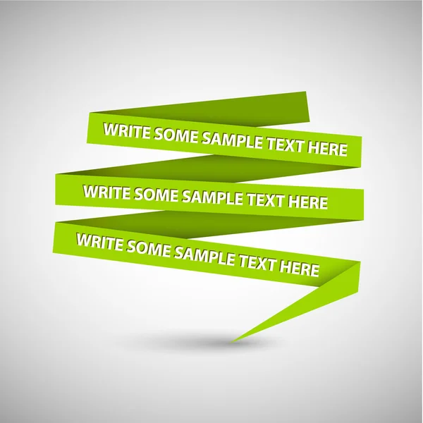 Vector Green speech bubble made from paper — Stock Vector