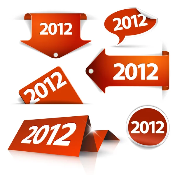 2012 etiket, sticker, işaretçiler, Etiketler vektör — Stok Vektör