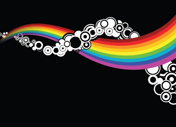 円を描く虹色の曲線 — ストックベクタ