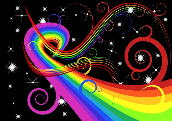 Curvas abstratas do arco-íris —  Vetores de Stock