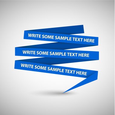 Vector Blue speech bubble made from paper clipart