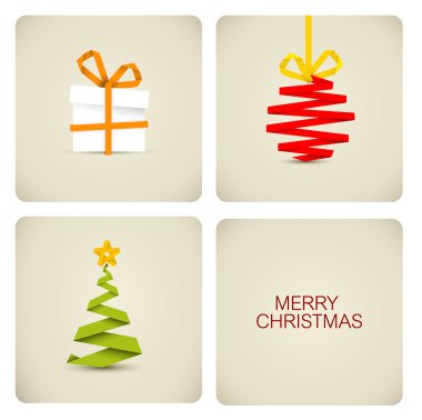 Simple vector christmas decoration made from paper clipart