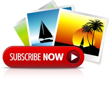 Big red subscribe now button clipart