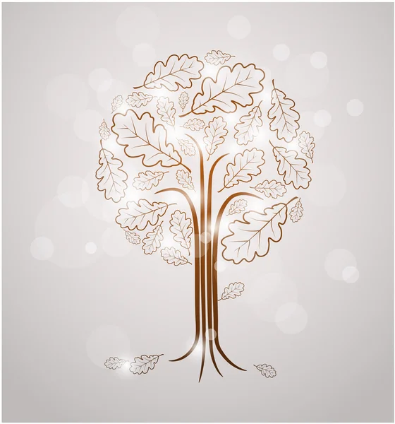 Dessin arbre abstrait vintage — Image vectorielle
