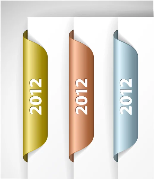 Vector metálico 2012 Etiquetas ou adesivos — Vetor de Stock