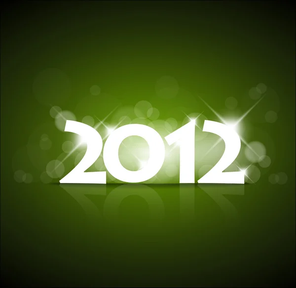Vector Green New Year card 2012 — Stock Vector