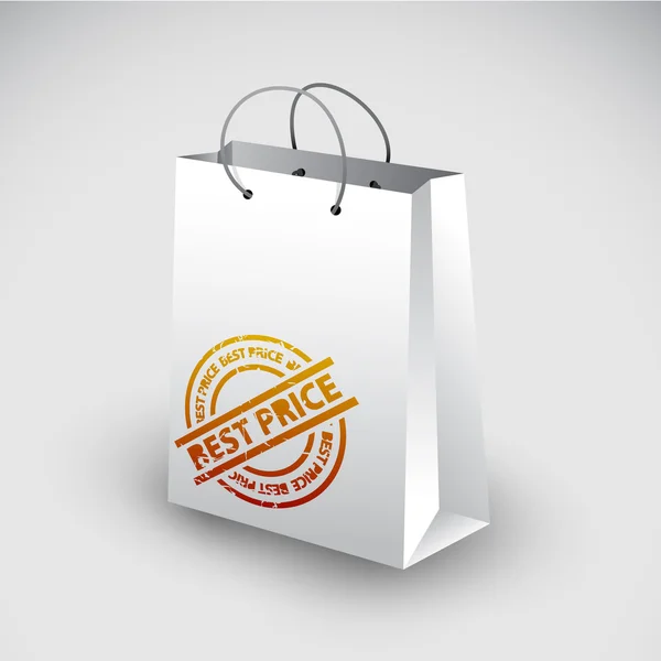 Icona della shopping bag bianca — Vettoriale Stock