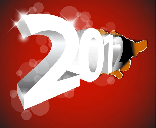 Ano Novo 2012 vindo do grande buraco — Vetor de Stock