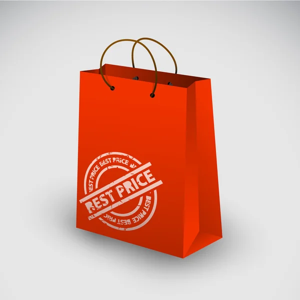 Ícone saco de compras vermelho — Vetor de Stock