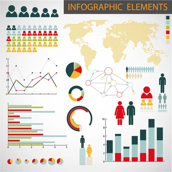 Insieme vettoriale di elementi infografici Illustrazione Stock