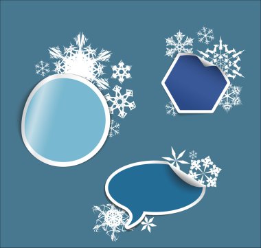 Vector winter Labels, stickers, pointers, tags clipart