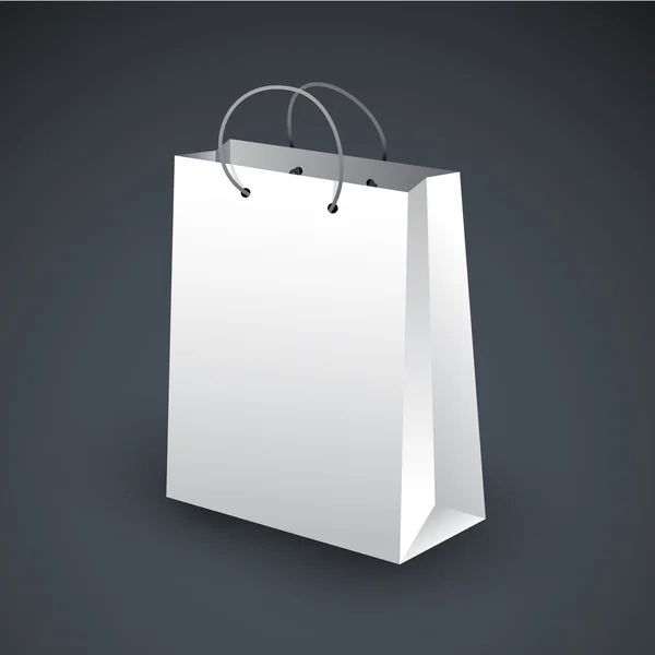 Ícone saco de compras branco —  Vetores de Stock