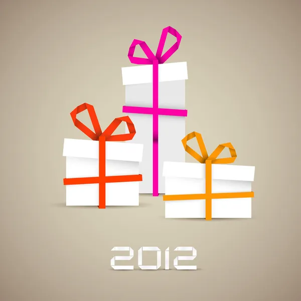 Simple vector regalos de Navidad hechos de rayas de papel — Vector de stock