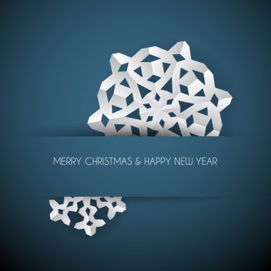 Vector white paper christmas snowflake clipart