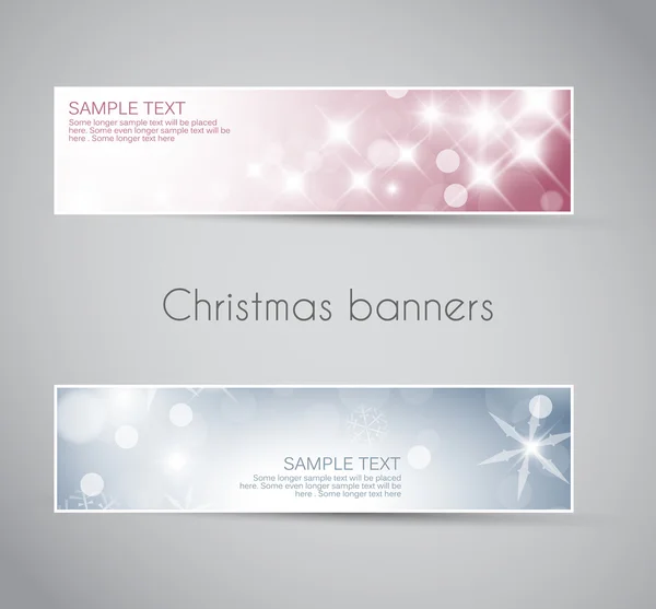 Ensemble de bannières horizontales de Noël ou Nouvel An vectoriel — Image vectorielle