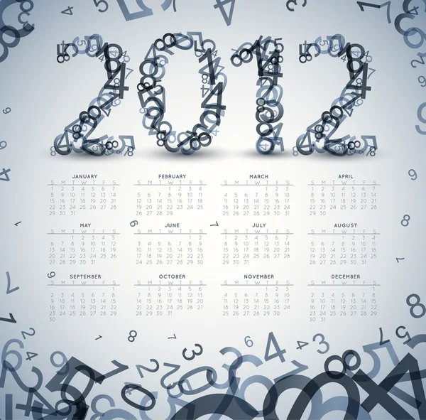 Вектор Вінтажний ретро календар 2012 — стоковий вектор