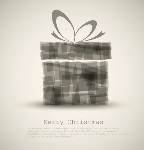 Tarjeta de Navidad simple con un regalo — Archivo Imágenes Vectoriales