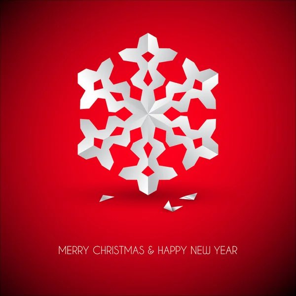 Papier blanc vectoriel flocon de neige de Noël — Image vectorielle