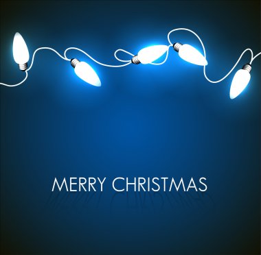 Vector Christmas background with white lights clipart