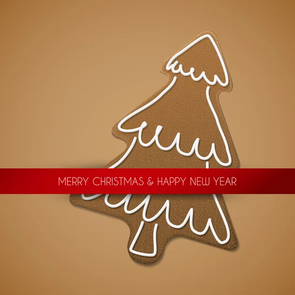 Carte de Noël vectorielle - arbre à pain d'épice — Image vectorielle
