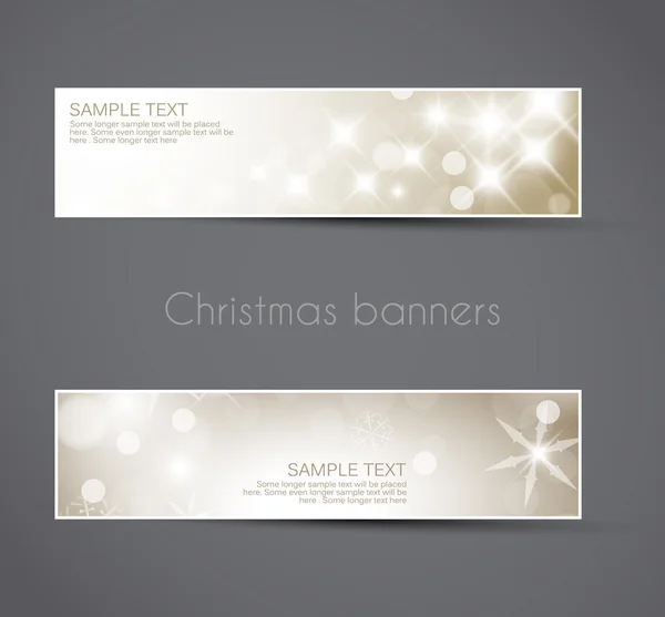 Set of vector christmas or New Year horizontal banners — Stock Vector