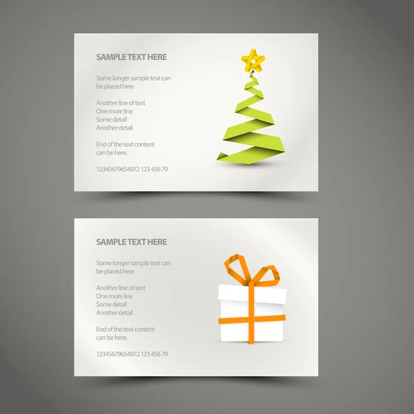 Conjunto de tarjetas de Navidad vector simple — Vector de stock