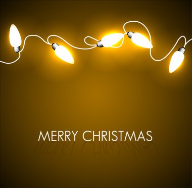 Vector Christmas background with golden lights clipart