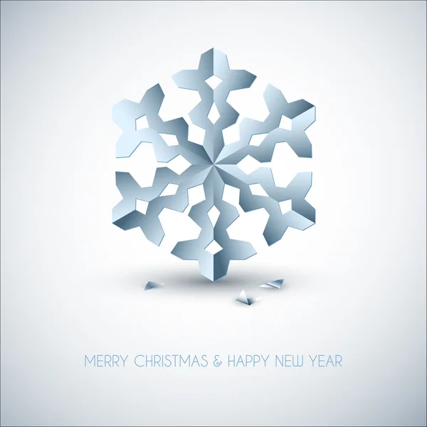 Vector de papel azul claro navidad copo de nieve — Vector de stock