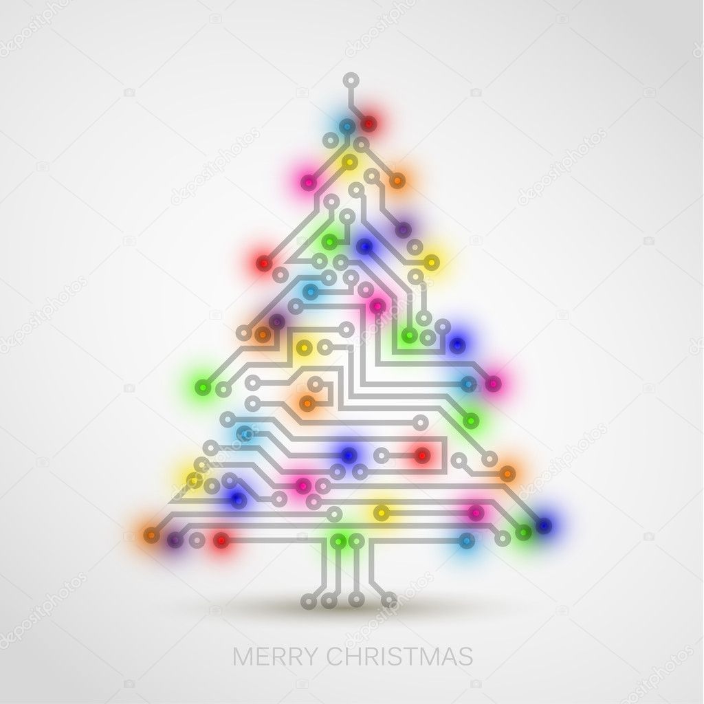 Vector christmas tree from digital electronic circuit