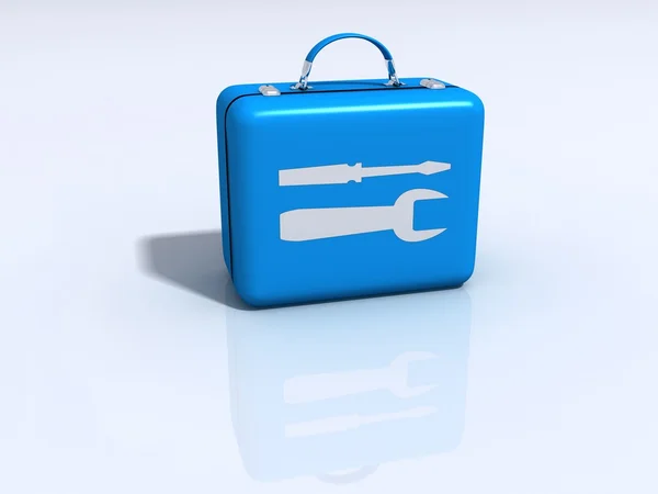 Синяя коробка с инструментами — стоковое фото
