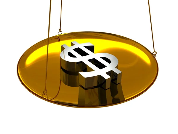 The dollar sign in the balance — Stock Photo, Image