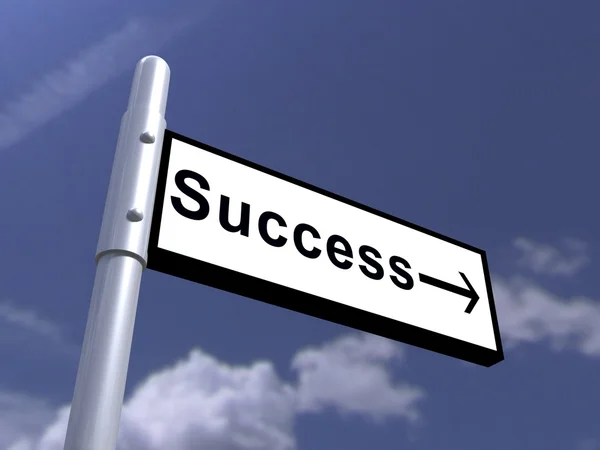 Success road sign. metal and shiny — Stock Photo, Image