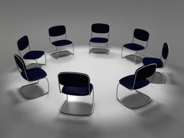 Office chairs in circle. clipart