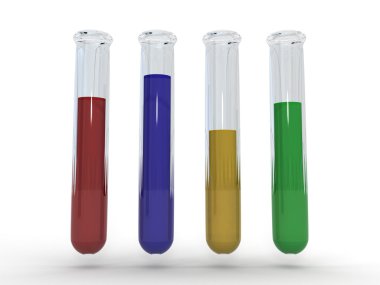 laboratuvar test tüpleri ile renkli sıvı