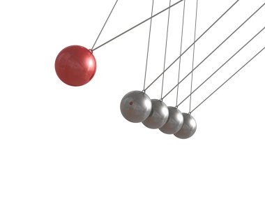 Balancing balls on white background clipart