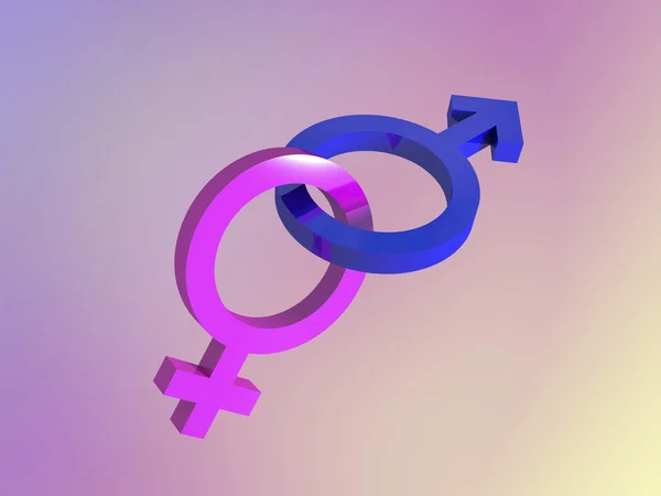 Symbole męskiej płci żeńskiej — Zdjęcie stockowe