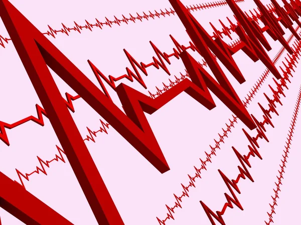 stock image Few lines of ECG hearts