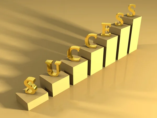 Success gold shiny ladder — Stock Photo, Image