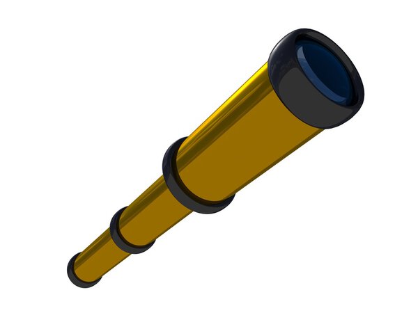 Spyglass pirate Scope Monocular на белом фоне
