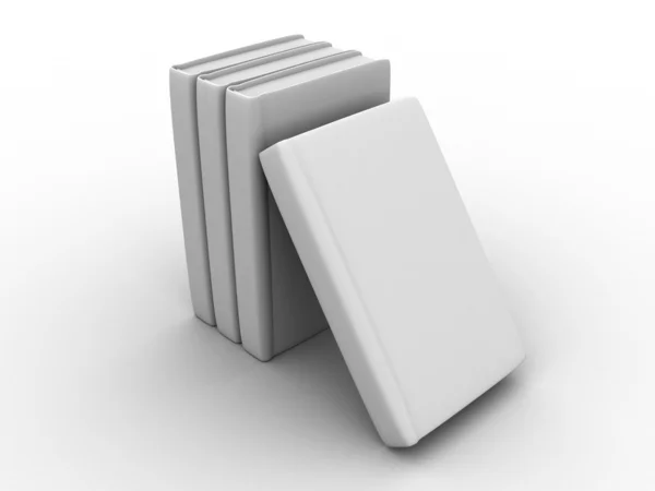Row of white books knowledges — Stock Photo, Image