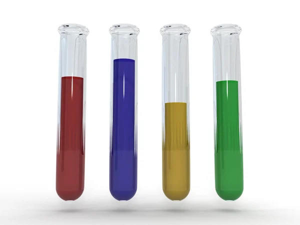 stock image Laboratory test tubes with colored liquid