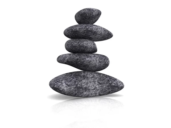 Kiegyensúlyozott zen kövek, fehér háttér — Stock Fotó