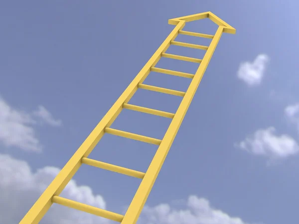 Gele ladder naar de hemel — Stockfoto