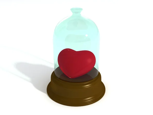 Serce w szklany dzwon — Zdjęcie stockowe