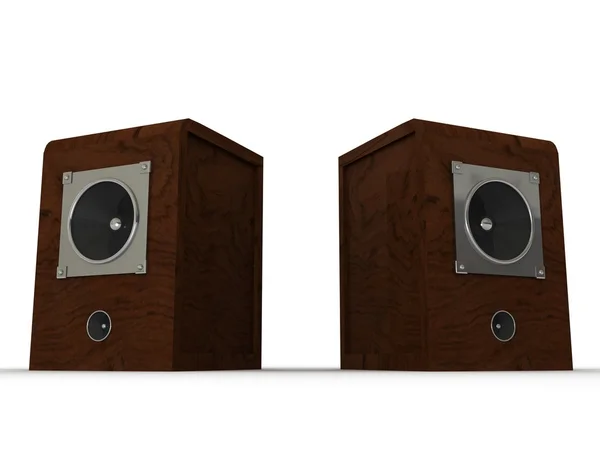 Głośniki w drewniane pudełko — Zdjęcie stockowe