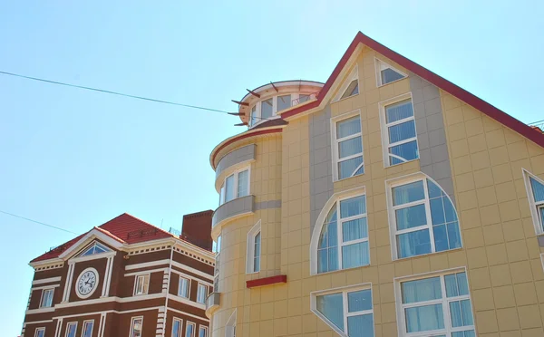 stock image Modern apartments on blue sky background