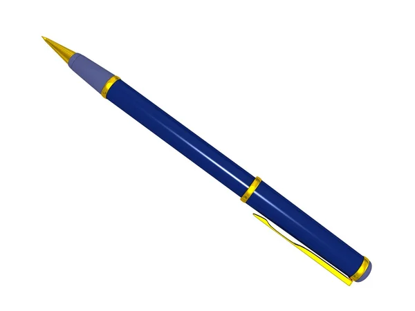 Kék toll elszigetelt fehér alapon — Stock Fotó