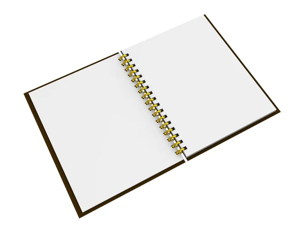 Άνοιγμα σημειωματάριου που απομονώνεται σε λευκό — Φωτογραφία Αρχείου