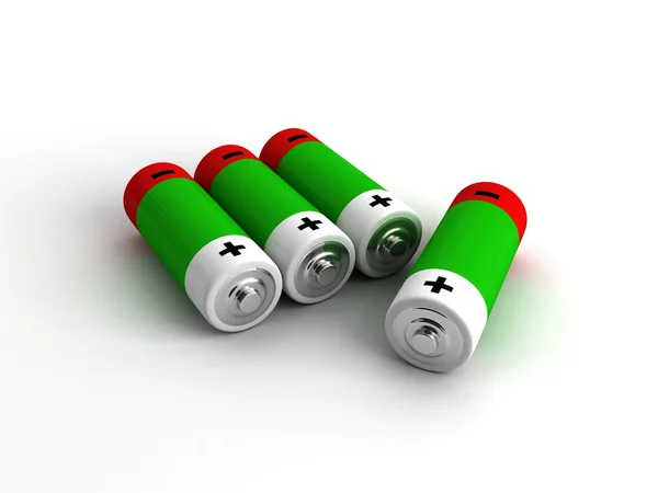 Four batteries — Stock Photo, Image