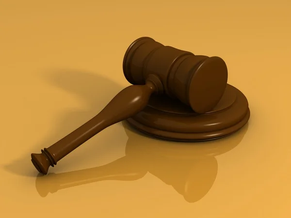 Judge gavel on orange background — Stock Photo, Image